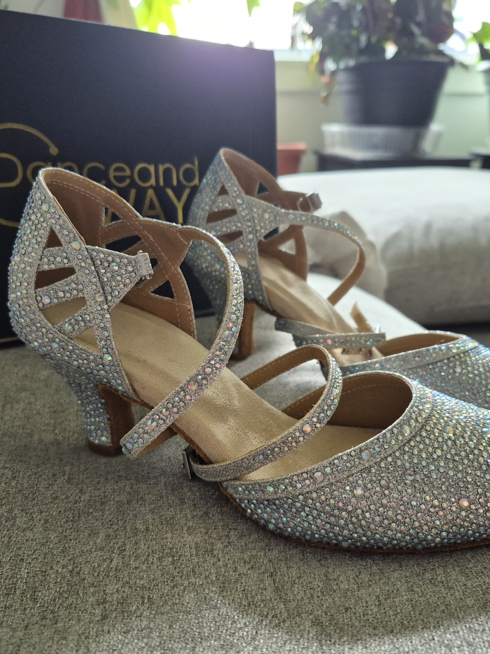 Women's Crystal Embellished Dance/Wedding Heel - Silver